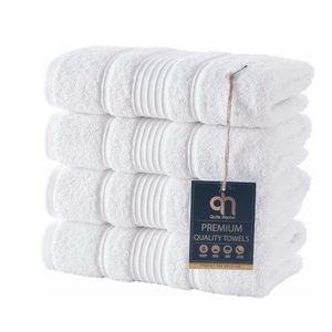 Home 4-Piece Hand Towels Set, 100% Turkish Cotton Premium